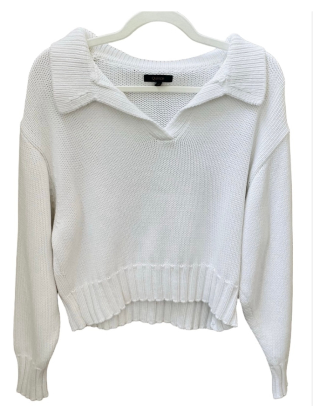 Quince Organic Cotton Cropped Sweater Ivory Medium